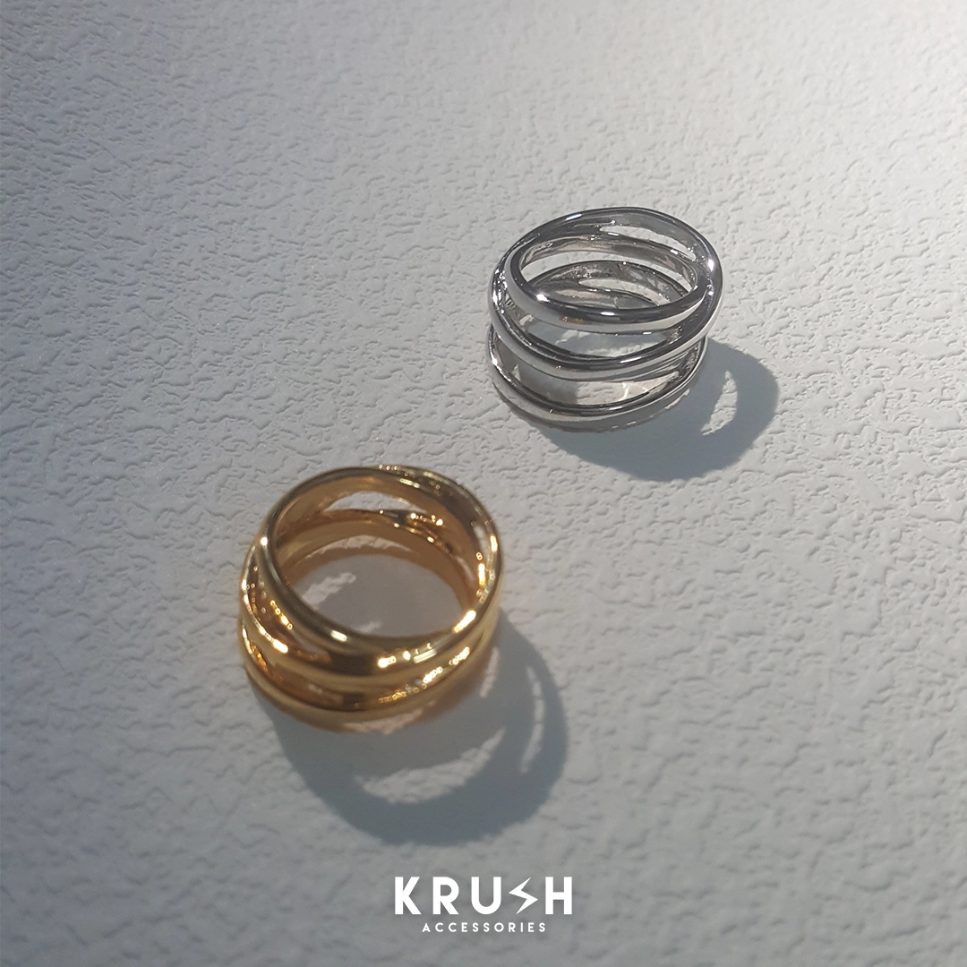 亮面三圈戒指 [韓國製]