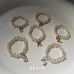珍珠卷卷字母戒指  [韓國製]