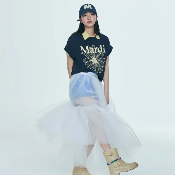 【IVE俞真/金高銀同款】(14色) MARDI MERCREDI - 經典花花基本款Tee (TSHIRT FLOWERMARDI)