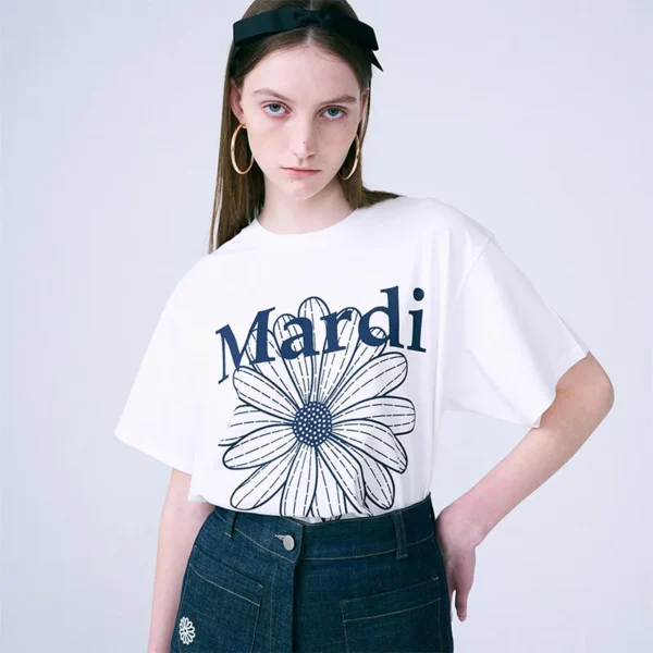 【IVE俞真/金高銀同款】(14色) MARDI MERCREDI - 經典花花基本款Tee (TSHIRT FLOWERMARDI)