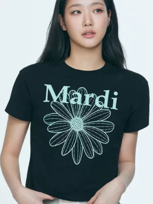 【金高銀同款】(4色) MARDI MERCREDI - 經典花花BLOSSOM短版Tee (SLIM TSHIRT FLOWERMARDI)