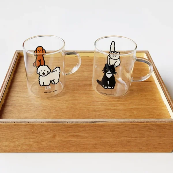 ZERO PER ZERO 韓國可愛手繪風玻璃杯🐕🐈