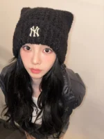 【Karina同款貓耳冷帽💙】MLB Plush Meow Beanie New York Yankees (3色)