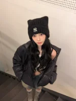 【Karina同款貓耳冷帽💙】MLB Plush Meow Beanie New York Yankees (3色)