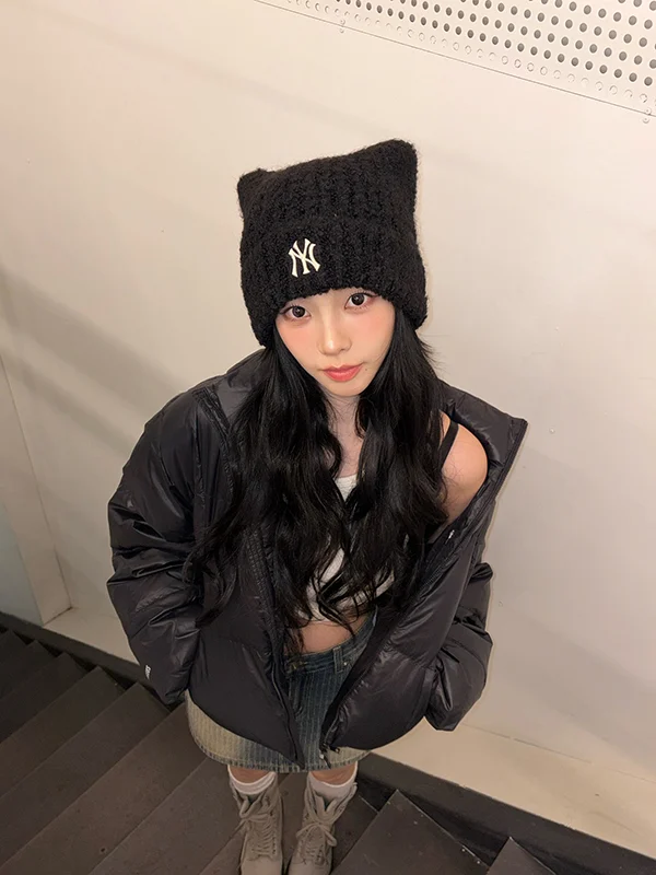 【Karina同款貓耳冷帽💙】MLB Plush Meow Beanie New York Yankees (3色)