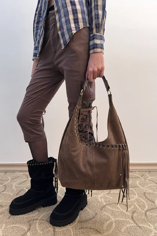 【麂皮流蘇🤠】 YEOMIM Medium Slash Hobo Bag (5色)